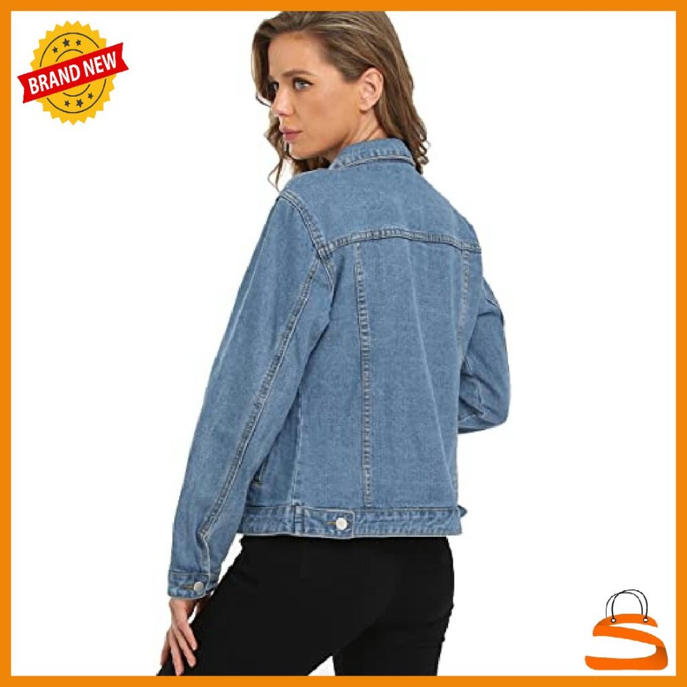 Classic Denim Jacket Button Down Long Sleeve Vintage Fit - Picture 6 of 8